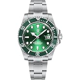 PAGRNE DESIGN PD1661 Automatic Watches for Men, Sapphire Crystal, 100M | Miyota 8215 automatic movement, ceramic bezel, sapphire crystal, stainless steel bracelet, luminous date display