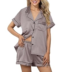 WJing Yi Jia Womens Pajama Sets XS-4XL Silk Satin