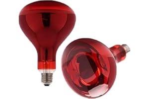 Minsily Sxminer 2 Pack R125 110V Infrared Heat Lamp 275 Watt E27 Socket Red Infrared Heat Lamp Bulb，Therapy Heat Bulb,Brooder