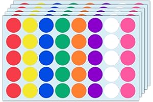 TOWNSTIX 1000 Pack, 1 inch - Colored Round Circle Dot Stickers, Garage Yard Sale Price Stickers - 8 Colors