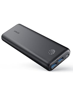 Anker PowerCore II 20000 (20000mAh 超大容量 モバイルバッテリー)【PSE認証済 / PowerIQ 2.0搭載 / LED Wheel】iPhone&Android対応（ブラック)