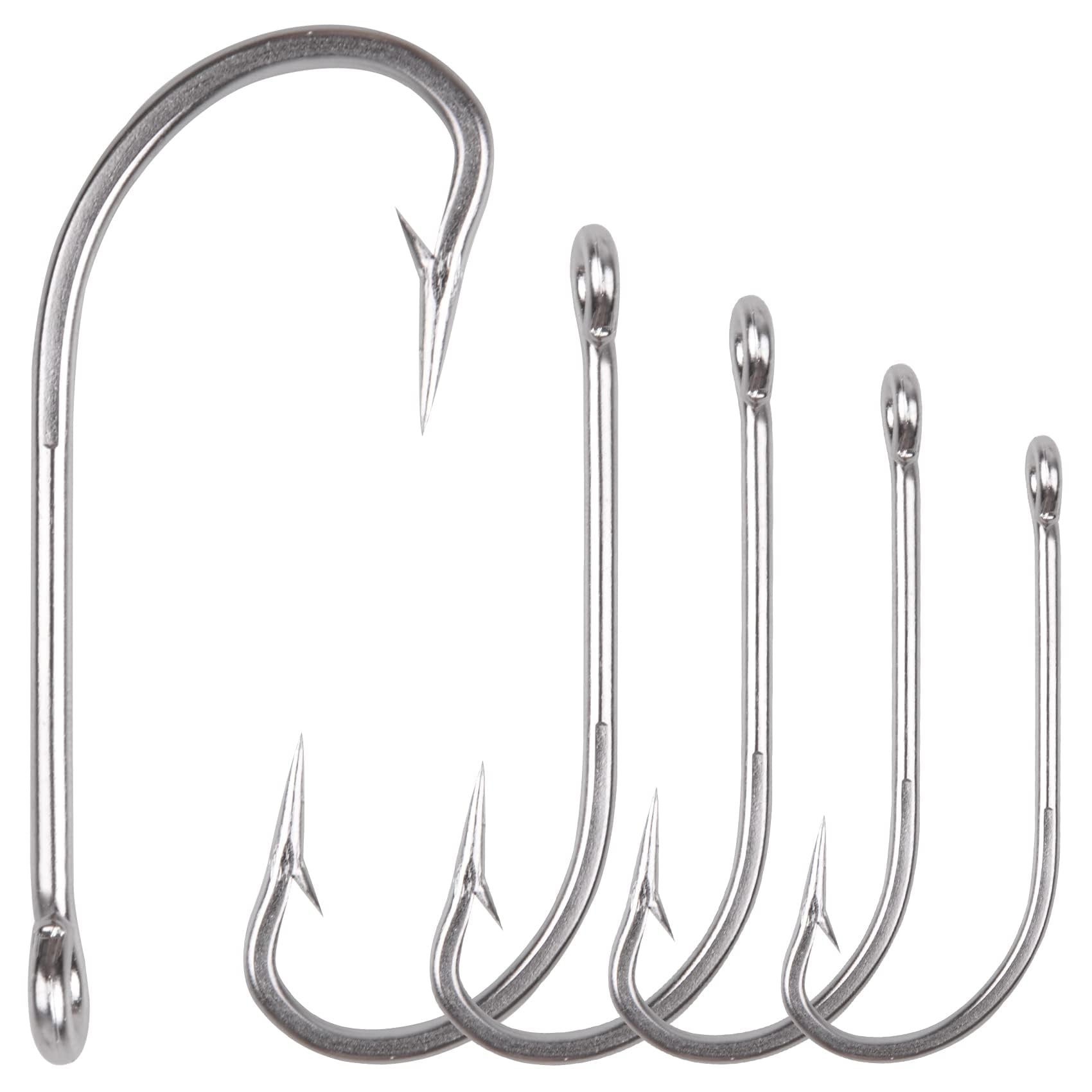 Stainless Steel Saltwater Fishing Hooks-50pcs/lot 34007 Extra Strong O'shaughnessy Forged Long Shank Fishing Hooks (4/0_50pcs)