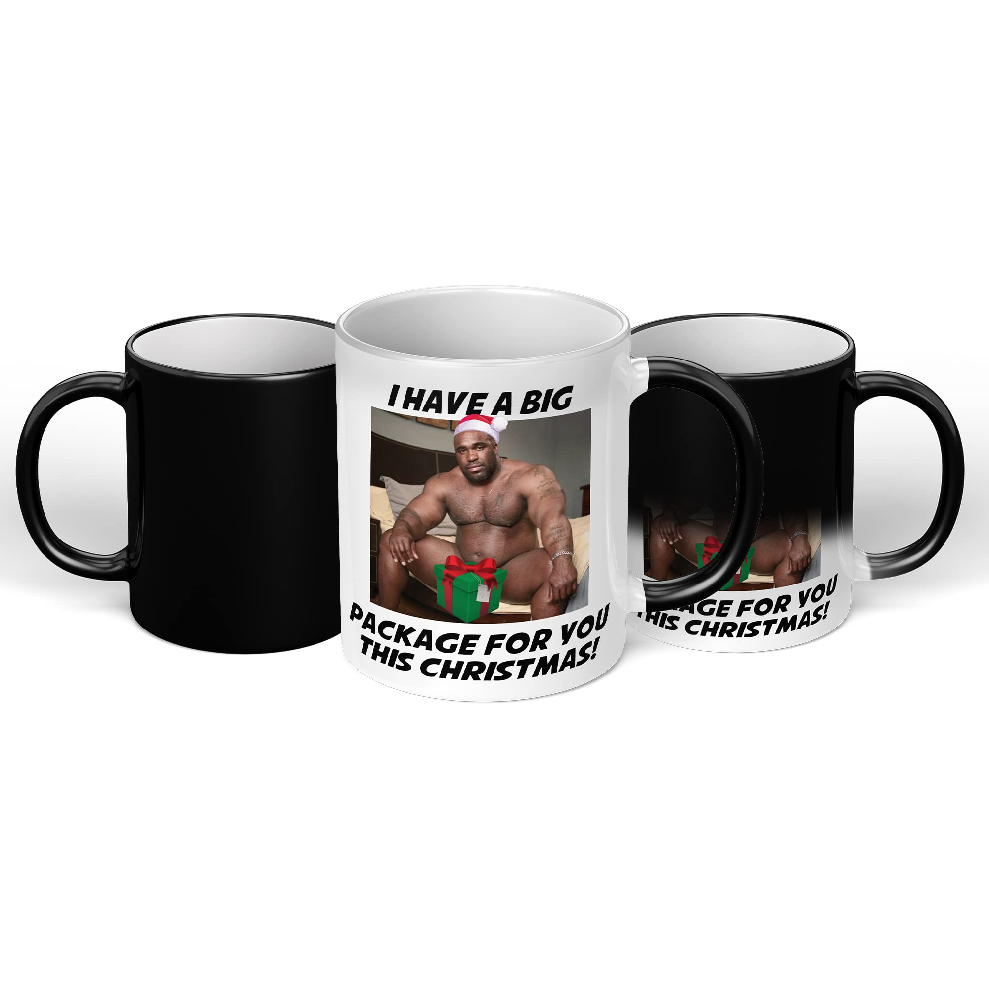 Print Maniacs Barry Wood Mug Christmas 11oz Gift Secret Santa Stocking Women Girls Her Hot Coffee Tea Xmas Present Adult Joke Funny Rude Naughty Big Package Mug (Magic Reveal)