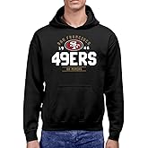 Hybrid Sports NFL - San Francisco 49ers - Team Motto - Men's and Women's Pullover Hooded Fleece Sweatshirt - Size Small - Black