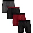 Reebok Men's Boxer Briefs - 4 Pack Soft Performance Boxers for Men with Fly Pouch - Quick Dry Active Mens Underwear Pack S-XL