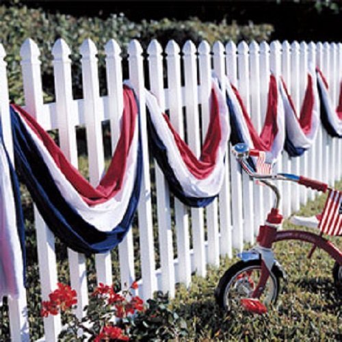 American Flag Patriotic Scarf / Banner Red White Blue Cotton - 30 feet x 24 inches