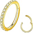 BLESSMYLOVE Clear CZ Nose Rings & Earrings - 316L Surgical Steel - Cartilage, Conch, Daith, Helix, Rook, Tragus, Lobe & Snug Body Piercing Jewelry - 20G, 18G