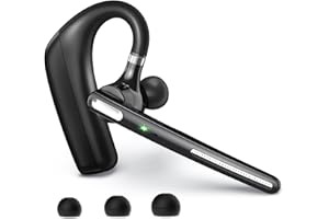 Kendir Bluetooth Headset V5.4, Wireless Bluetooth Earpiece with CVC8.0 Dual Mic Noise Cancelling 110 Hours Talktime for Cell Phone/iPhone and Android Headphones for Trucker/Driver/Business