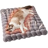 SOMAHE Self-Warming Cat Bed, Plush Faux Fur Pet Bed Mat with Anti-Slip Bottom, Ultra Soft Heated Pad for Cats & Kittens, Cozy Fluffy Bed for Window & Sills Couches, Machine Washable, 23x15 Inch Grey