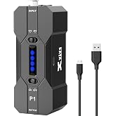 Xvive P1 48V/12V Portable Phantom Power Supply Up to 40H Battery Life | All-Metal Chassis, Rechargeable Battery, Low Noise for XLR Condenser, Shotgun Microphone