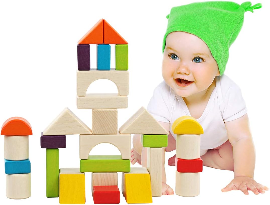 child stacking blocks