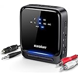 ELEGIANT Transmisor Bluetooth 5.0, Receptor Inalámbrico 2 en 1 Audio HD de Baja Latencia con Toslink Óptico/SPDIF para TV Altavoz Estéreo Portátil Auriculares Cascos