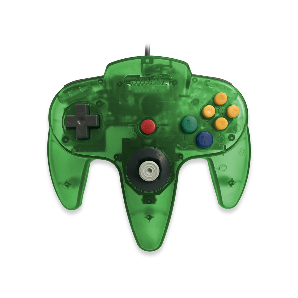 Old Skool Classic Wired Controller Joystick compatible with Nintendo 64 N64 Game System - Jungle Green