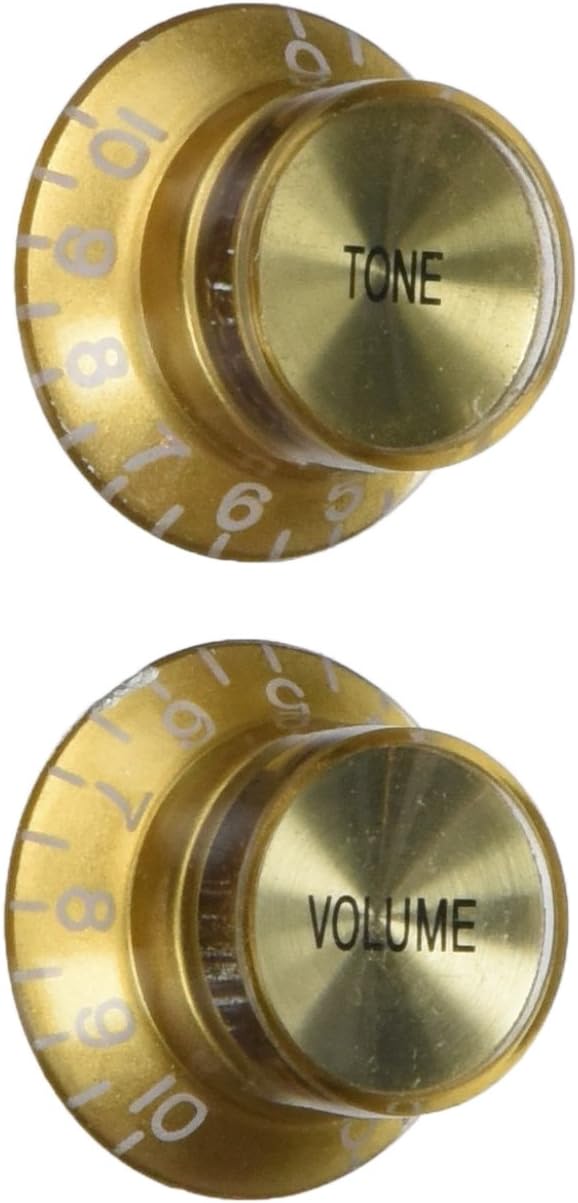 Guitar Tech REFLECTOR KNOBS GOLD 1 X VOL 1 X TONE, GT655 BigaMart