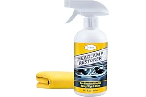 POLIXEL Headlight Restorer Instant Oxidation, Yellowing & Cloudy Removal Car Headlamp Cleaner & Restoration Kit for All Cars Lamps UV Protection No Power Tools Needed - 6.8oz/200ml