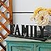 YK Decor Wooden FAMILY Words Decorative Sign Free Standing Table Top Decoration, Cutout Wood Letter Art Home Decor Black