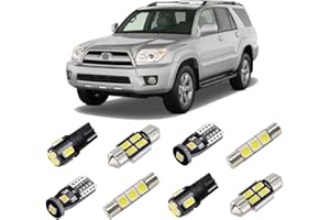 BRISHINE White LED Interior Light Kit for Toyota 4Runner 2003 2004 2005 2006 2007 2008 2009 Super Bright 6000K Interior LED Bulbs Package + License Plate Lights and Install Tool