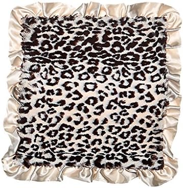 Max Daniel Gray Jaguar Front with Gray Satin Back and Ruffle Security Blanket Luxury