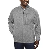 Avalanche Men’s Full Zip Fleece Jacket-Dove Gray, Large