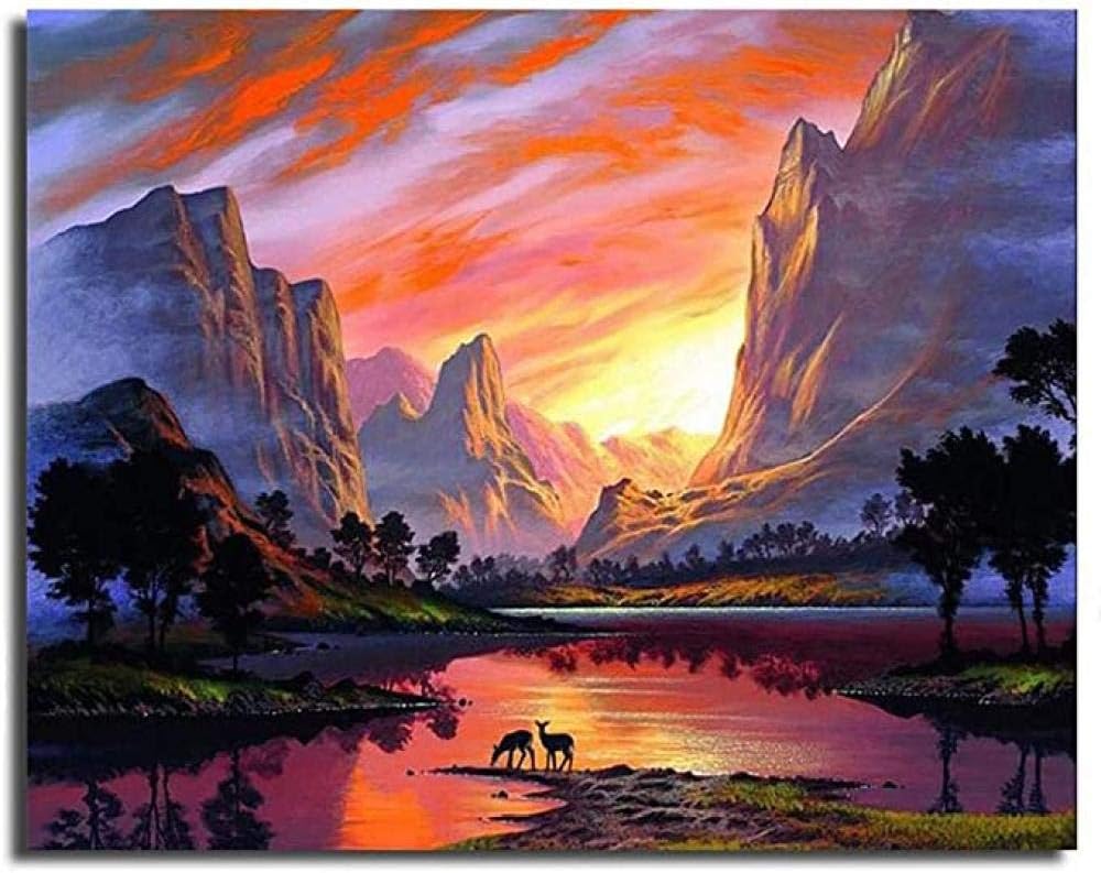 UOBSLBI Painting By NumbersPaint By Number Kits Canvas Diy Oil