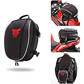 JFG RACING Motorcycle Bag,12L Dual Universal Motorcycle Tail Bag Seat Bag Backpack Saddlebag Luggage-Red