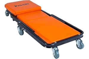 Pro-Lift Foldable Z Creeper - 2-in-1 Rolling Folding Car Creeper & Seat - 40" Adjustable Roller Garage Chair Lay Down or Sit, 450 LBS Capacity Under Car Roller Creeper with 6 Swivel Casters