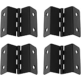 Maxmoral 4PCS Swing Adjustable Offset Door Hinges Metal Hardware Black Cabinet Wardrobe Bedside Cabinet Door Hinges Iron with Installation Screws M Shaped 4 Hole for Windows Furniture Wooden Boxes
