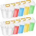 Aemygo 12 Pack Collapsible Water Container Bag 1.3 Gallon Emergency Foldable Water Container BPA Free Food Grade Plastic Storage Jug Freezable Water Bottle for Camping Hiking Riding Backpack