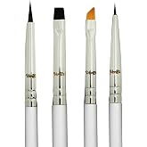 Eyeliner Brush Fine Angled Set - For Liquid Gel Liner Applicator Bent Stencils Thin Pencil Pen Real Small Sharpener Angle Wing Tips Firm Makeup Brushes Black Stamp Winged Kit Flat Waterproof Cat Eye