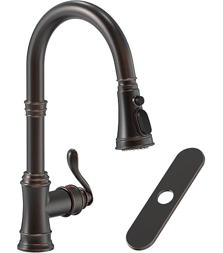Kingston Heritage Küchenarmatur – Messing, Oil-rubbed Bronze, Mit Victorian Auslauf, Einlochmontage