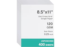 Sabary 400 Sheets Dot Cross Grid Graph Paper 8.5 x 11 Inches Letter Size Grid Paper Unpunched Refills Graph Paper Large Grid for Planning Bullet Journaling Thick Paper Smooth, White (Classic Style)