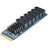 10Gtek M.2 to SATA Adapter, M Key to SATA3.0 Card, ASMedia ASM1166 Chip, Support SSD and HDD for Desktop PC with LED Indicato