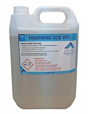 Azure Liquid Solutions Phosphoric Acid Descaler Rust Remover 45 Safe On Metal Surfaces 5l Amazon Co Uk Business Industry Science