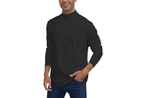 LEXIART Mens Casual Mock Turtleneck T-Shirts Long Sleeve Thermal Stretchy Pullover Basic Lightweight Undershirt Sweater Tops
