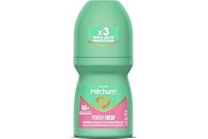 Mitchum Women’s Antiperspirant Deodorant, Roll-On Applicator, Powder Fresh Scent, 48HR Sweat & Odor Protection, Quick-Drying, Dermatologist Tested, 1.7 oz