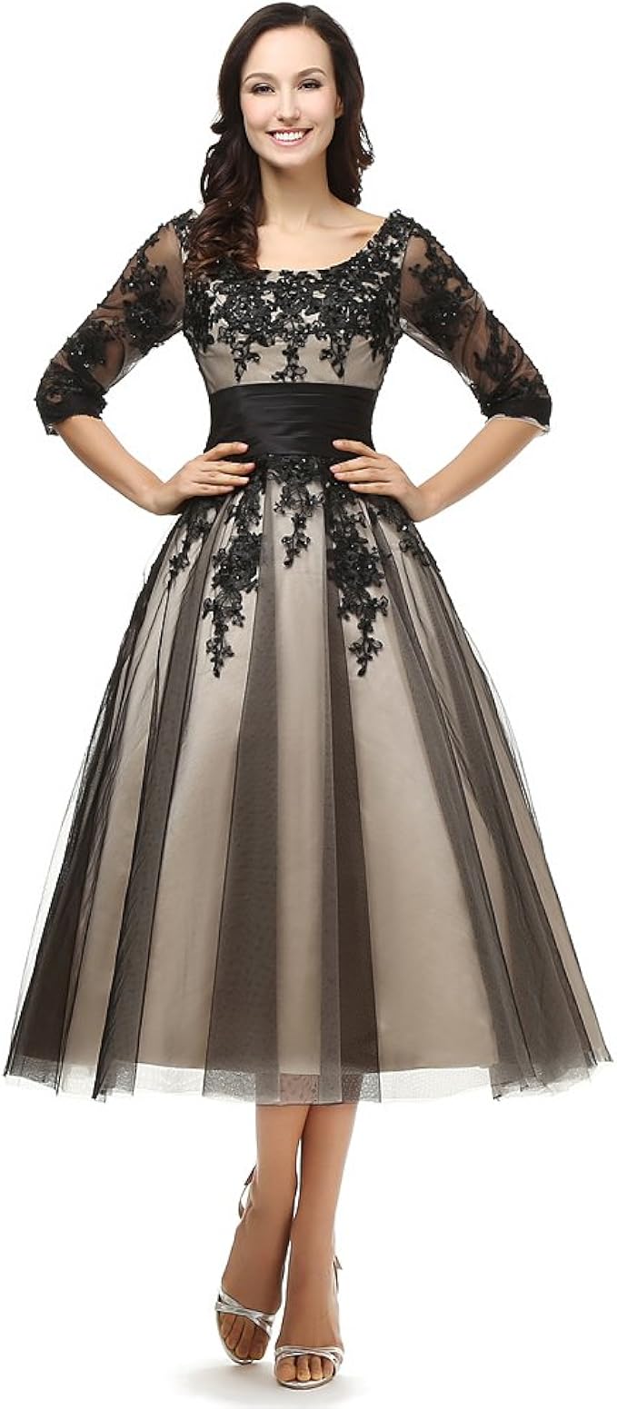 black and champagne dress