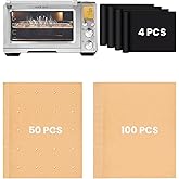 154PCs Air Fryer Liners Compatible with Breville BOV900BSS Smart Oven Air Fryer Pro, 100PCS Parchment Paper, 50PCS Perforated Liners, 4PCS Teflon Baking Mats Accessories for BOV900 Series