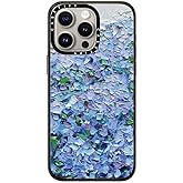 CASETiFY Compact iPhone 15 Pro Max Case [4 ft. 2X Military Grade Drop Protection/Slim/Lightweight] - Nantucket Blue Hydrangeas - Clear Black