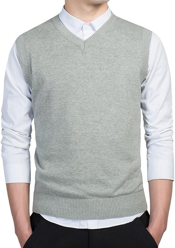 Amazon D Iizoo メンズ ベスト Vネック ニット 綿 無地 カジュアル ニットベスト 春服 ベスト 通販