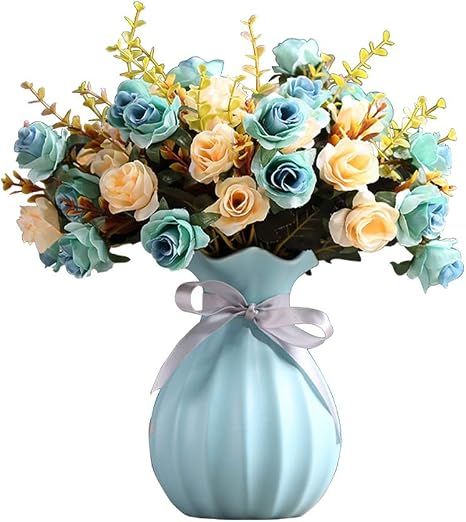 Amazon Co Jp 花瓶卓上装飾セラミックフラワー花瓶装飾花瓶手作りフラワー花瓶テーブル花瓶用リビングルーム キッチン テーブル ホーム オフィス ギフトとして結婚式 ホーム キッチン