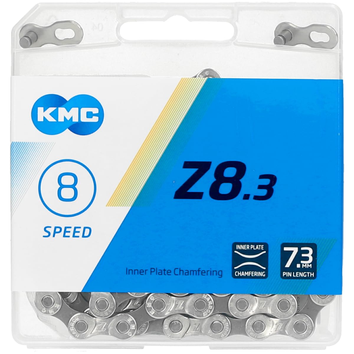 KMC Bike Chain Z8.3, Smooth & Quiet Bicycle Chain, Quality & Highly Compatible With Chamfered Inner Plates, Shifting Performance Bicycle Chain, Multi-Speed Bike Chain, 1/2" X 3/32" - 114 links — image 1