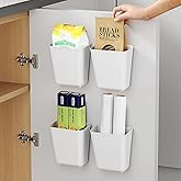 senylanhxy 4 Piece Kitchen Cabinet Door Storage Box,Self Adhesive Wall Mounted Storage Box,Wardrobe/Bathroom/Refrigerator Small Items Organizer
