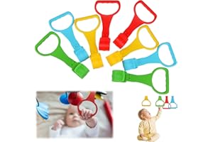 Lqucwepp 8PCS Baby Pull up Rings,Walk Assistant,Baby Walker, Baby Crib Hanging Rings for Kids Walking Training Tool,Multi Col