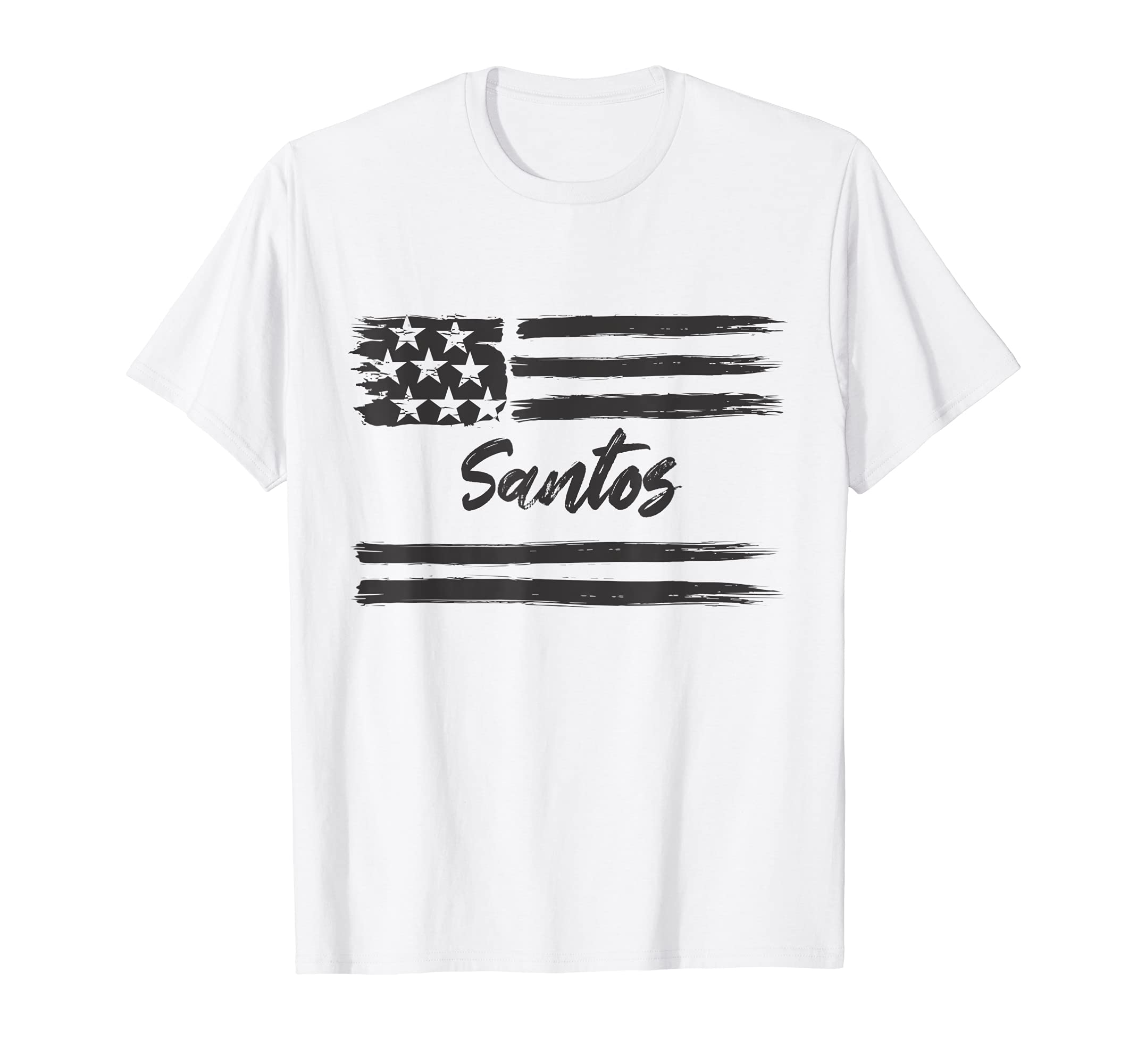 Santos - Personalized Name, Stars and Stripes, USA Flag T-Shirt