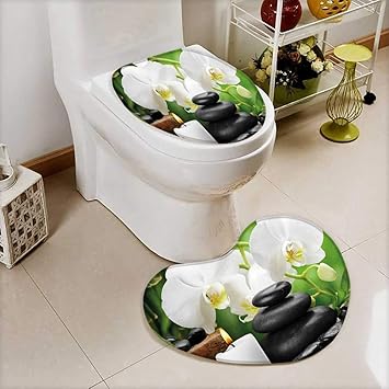 L Qn Badezimmer Rutschfeste Wc Vorleger Zen Steine Orchidee Kerzen