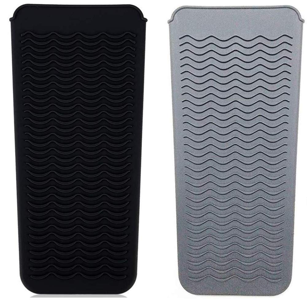 2 Pcs Silicone Heat Resistant Travel Mat Pouch for Curling IronsHair, Hair Straightener, Crimping Iron, Hair Curling Iron, Hair Curling Wand and Hot Hair Styling Tools