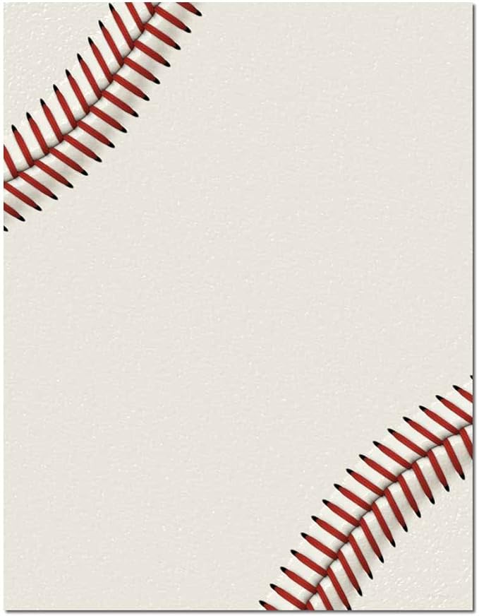 Baseball Letterhead Laser & Inkjet Printer Paper, 25 pack