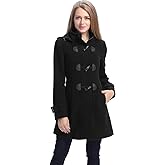 BGSD Women Daisy Wool Blend Hooded Toggle Walking Duffle Coat (Also available in Plus Size and Petite)