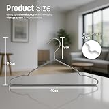 KEPLIN 20x Premium Rubber Coated Metal Hangers Heavy Duty Grey view 3