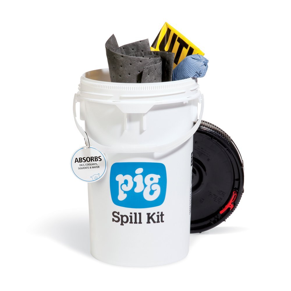 New Pig Spill Kit in Bucket | Absorbs Oils, Water & More | 4-Gallon Absorbency | Fast Spill Response | KIT213: Industrial Spill Response Kits: Industrial & Scientific